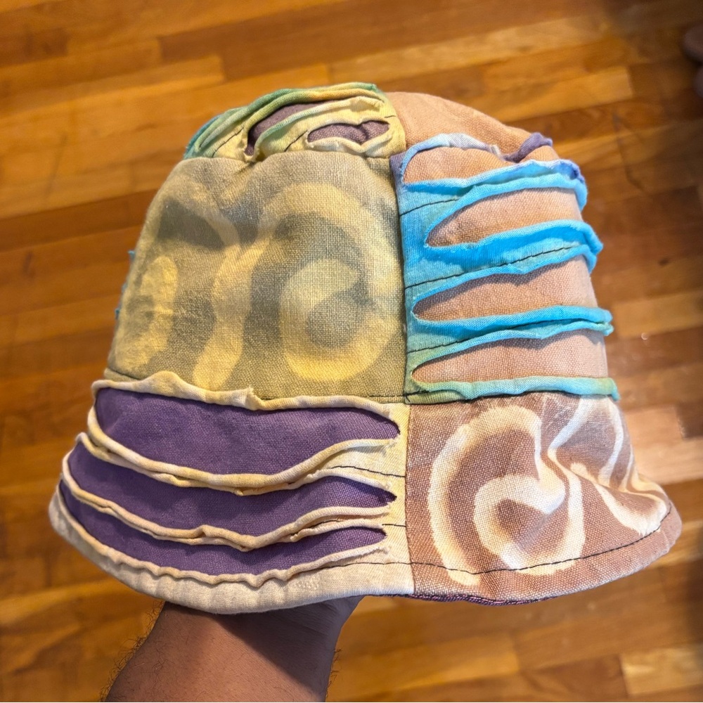 Crazy Cotton Patchwork Bucket Hat With Leaf Design - image 3